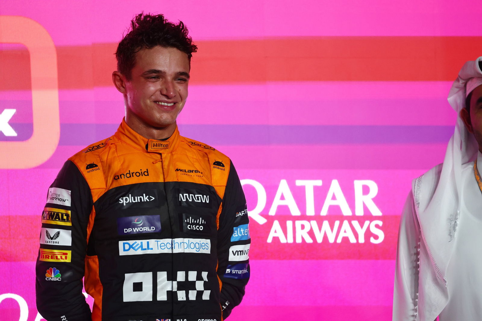 3rd place Lando Norris (GBR) McLaren. Formula 1 World Championship, Rd 18, Qatar Grand Prix, Doha, Qatar, Race Day.
-