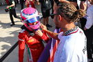 Race winner and Champion Marta Garcia (ESP) Prema Racing celebrates in parc ferme with Lewis Hamilton (GBR) Mercedes AMG