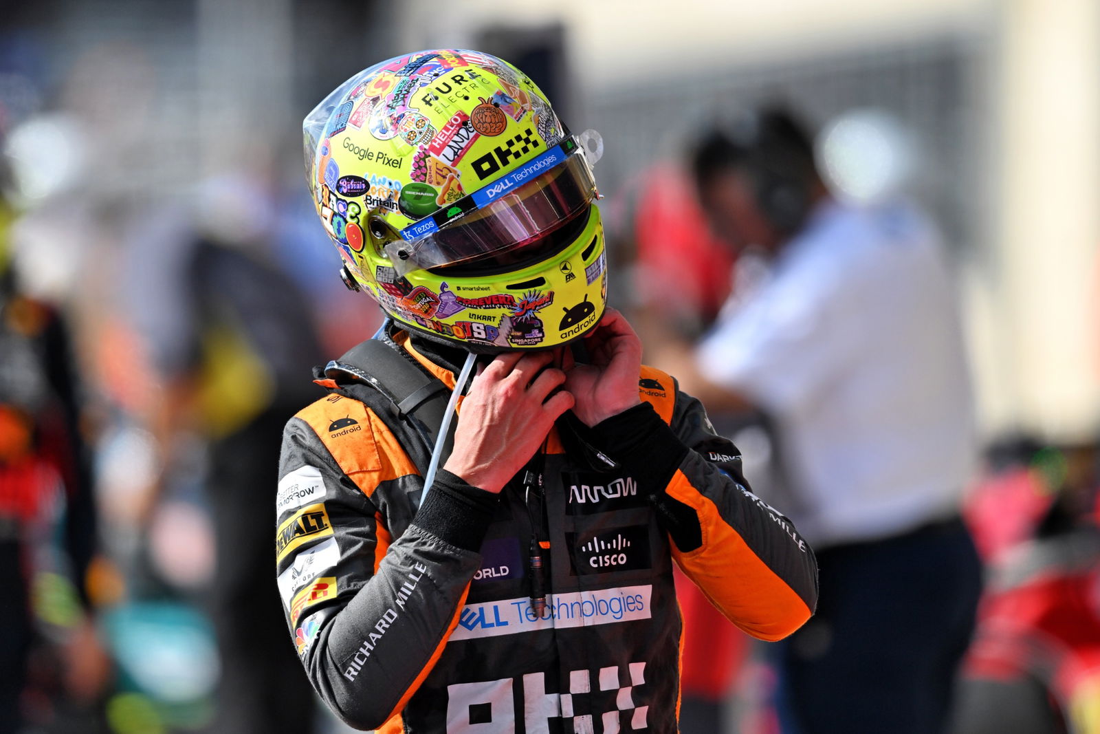 Lando Norris (GBR) McLaren in parc ferme. Formula 1 World Championship, Rd 19, United States Grand Prix, Austin, Texas,