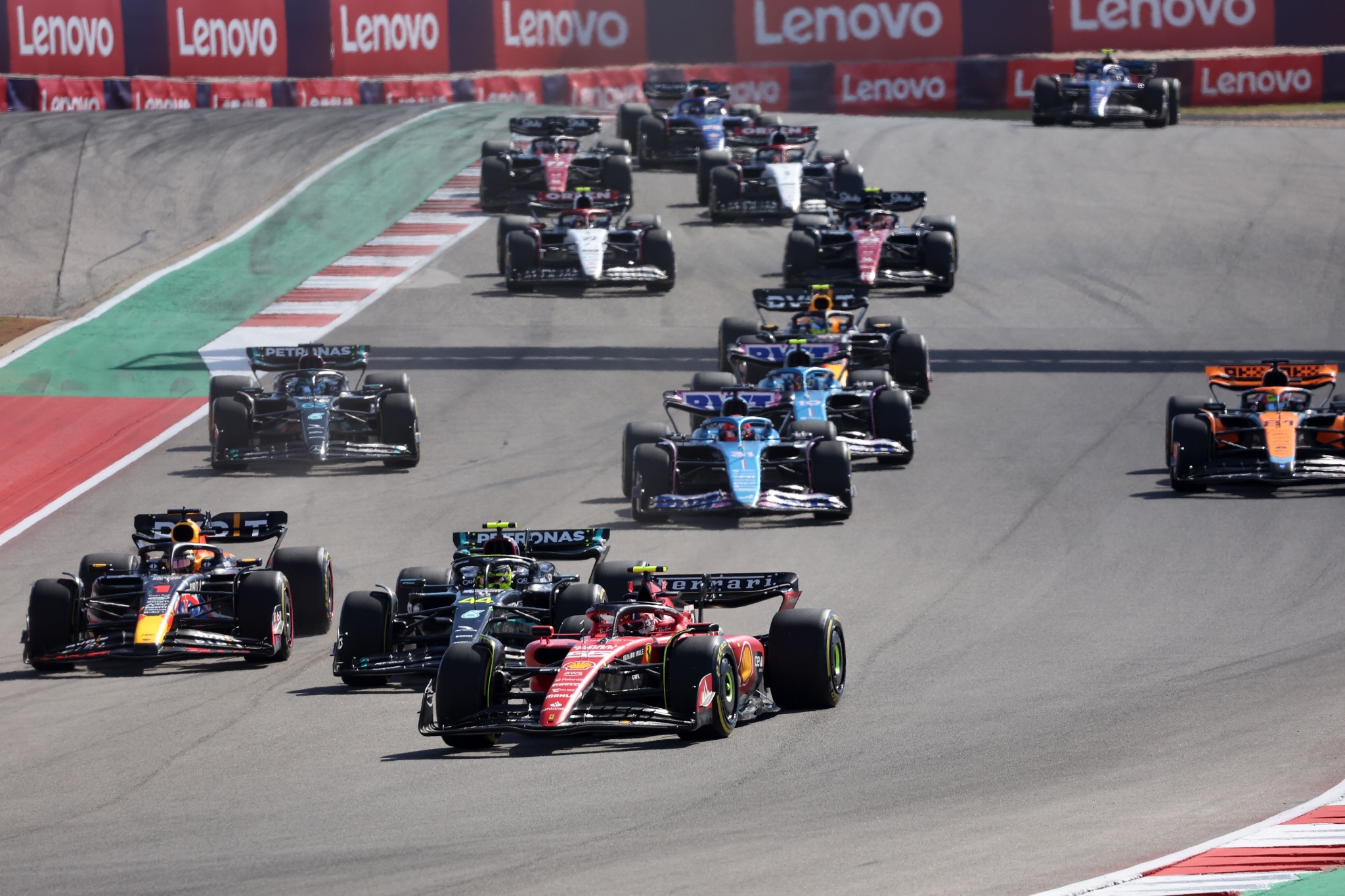 Carlos Sainz Jr (ESP) Ferrari SF-23 at the start of the race. Formula 1 World Championship, Rd 19, United States Grand