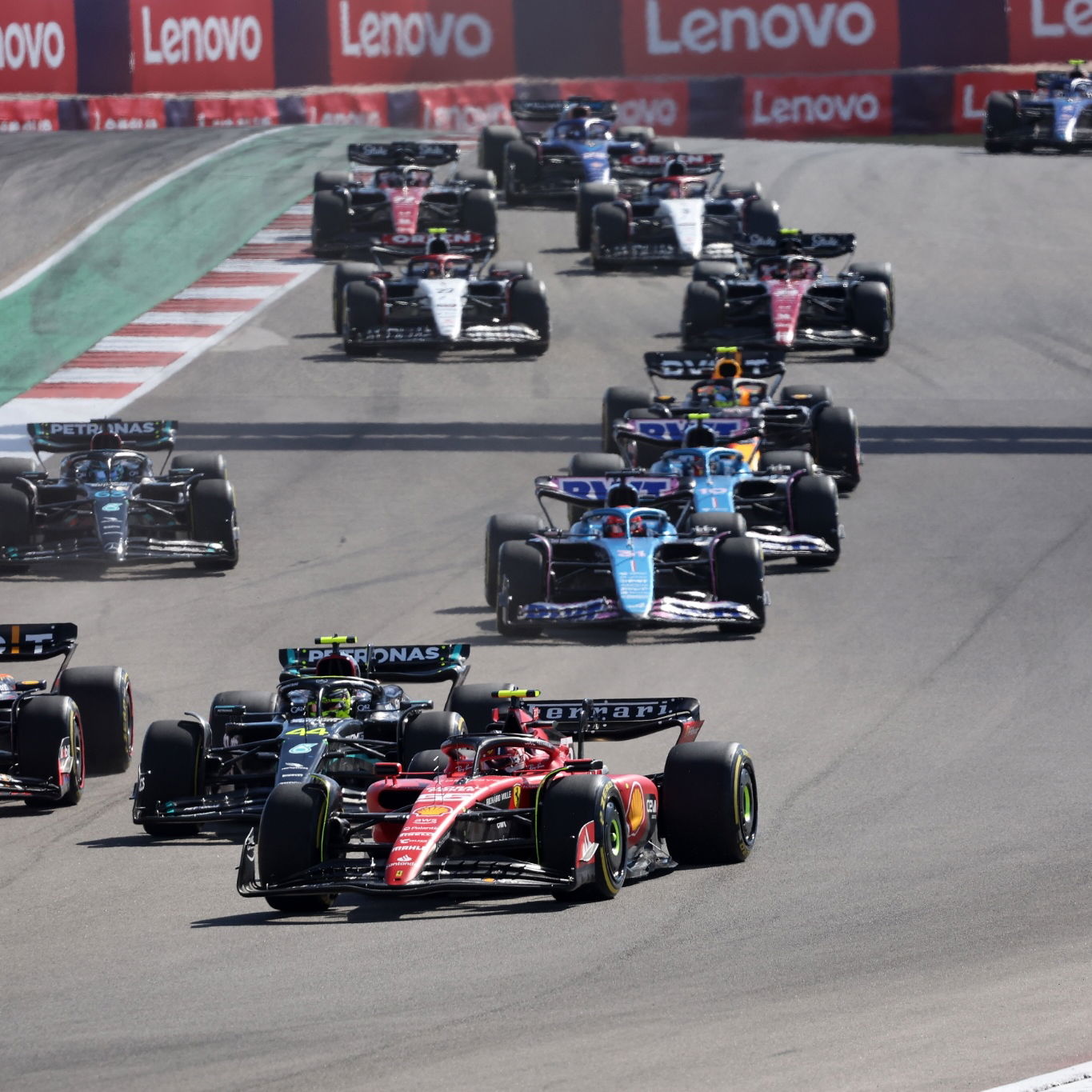 Carlos Sainz Jr (ESP) Ferrari SF-23 at the start of the race. Formula 1 World Championship, Rd 19, United States Grand