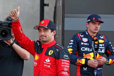 Charles Leclerc (MON) Ferrari SF-23 celebrates his pole position in qualifying parc ferme. Formula 1 World Championship,