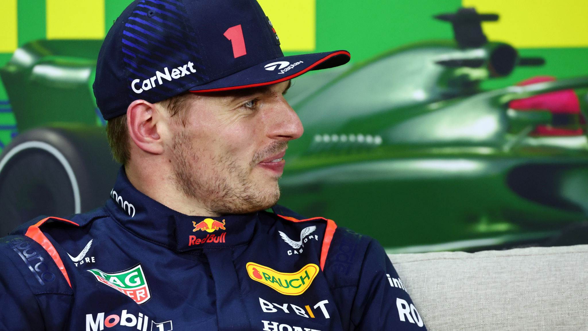 Max Verstappen (NLD) Red Bull Racing in the post qualifying FIA Press Conference. Formula 1 World Championship, Rd 21,