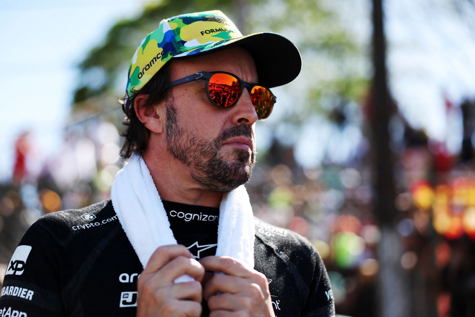 Fernando Alonso (ESP) Aston Martin F1 Team on the grid. Formula 1 World Championship, Rd 21, Brazilian Grand Prix, Sao
