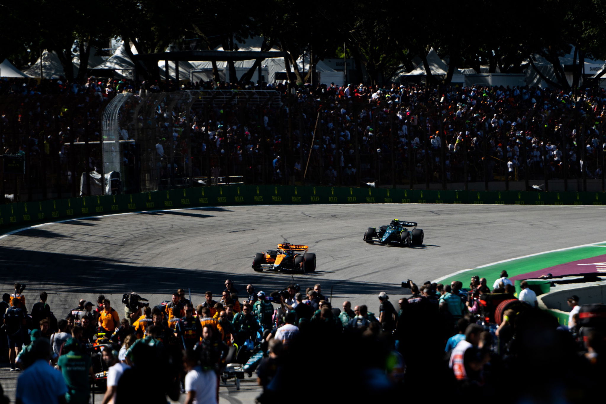 Oscar Piastri (AUS) McLaren MCL60 heads to the grid. Formula 1 World Championship, Rd 21, Brazilian Grand Prix, Sao Paulo,