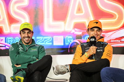 (L to R): Fernando Alonso (ESP) Aston Martin F1 Team and Lando Norris (GBR) McLaren in the FIA Press Conference. Formula 1