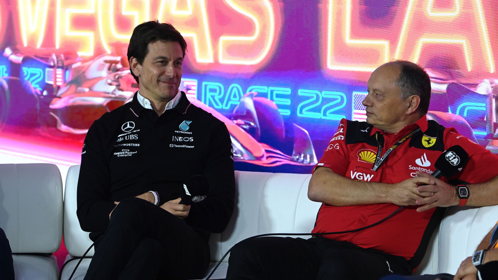 (L to R): Toto Wolff (GER) Mercedes AMG 