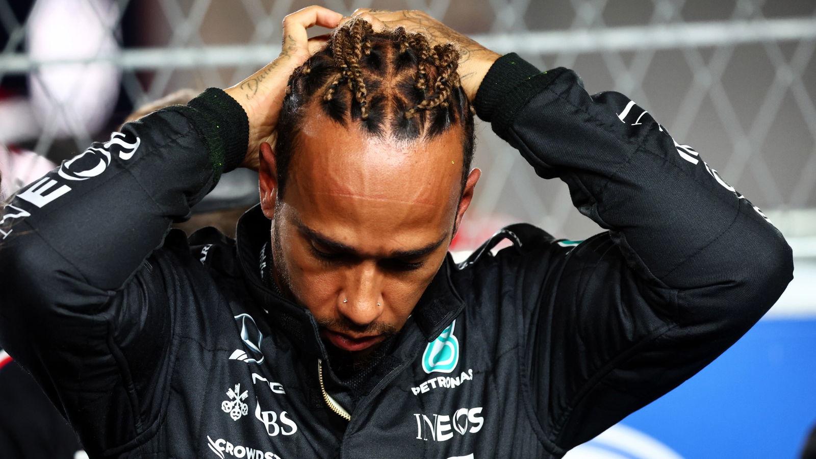 Lewis Hamilton (GBR) Mercedes AMG F1 on the grid. Formula 1 World Championship, Rd 22, Las Vegas Grand Prix, Las Vegas,