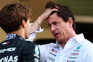 (L to R): George Russell (GBR) Mercedes AMG F1 with Toto Wolff (GER) Mercedes AMG F1 Shareholder and Executive Director.
