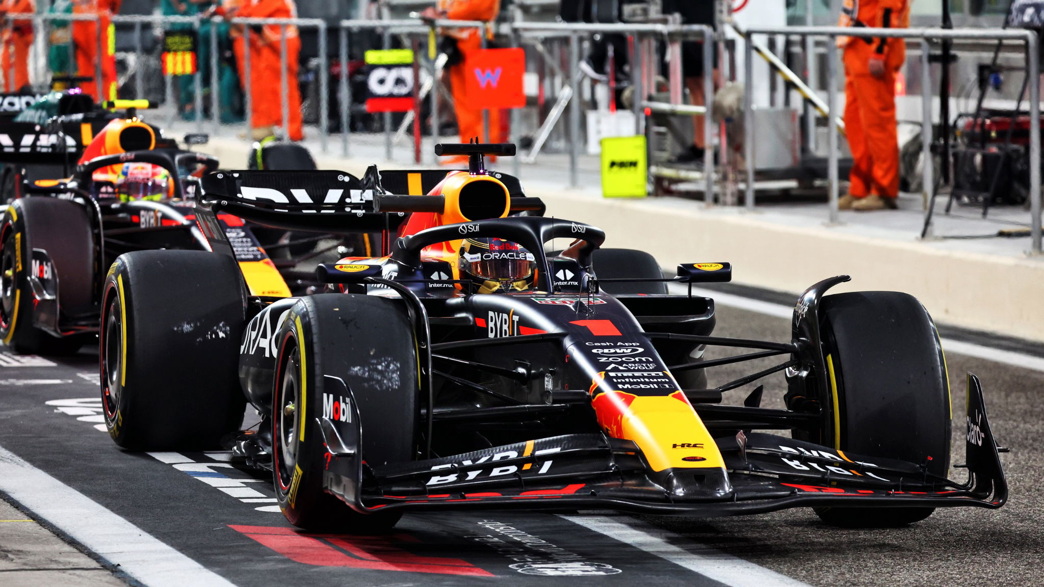 Max Verstappen (NLD) Red Bull Racing RB19 leaves the pits. Formula 1 World Championship, Rd 23, Abu Dhabi Grand Prix, Yas