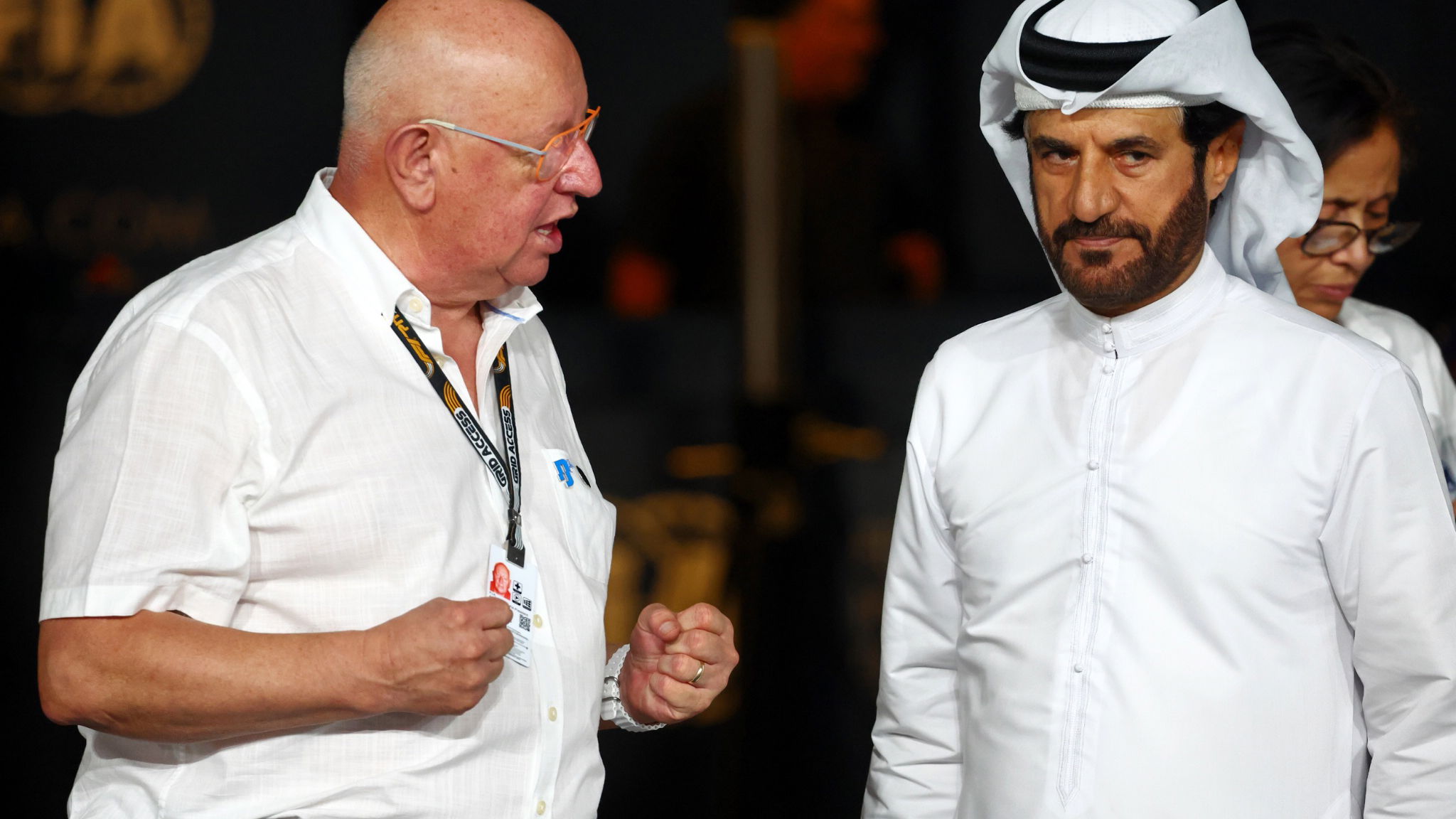 (L to R): Dieter Rencken (RSA) Motorsport Adviser to FIA President with Mohammed Bin Sulayem (UAE) FIA President. Formula