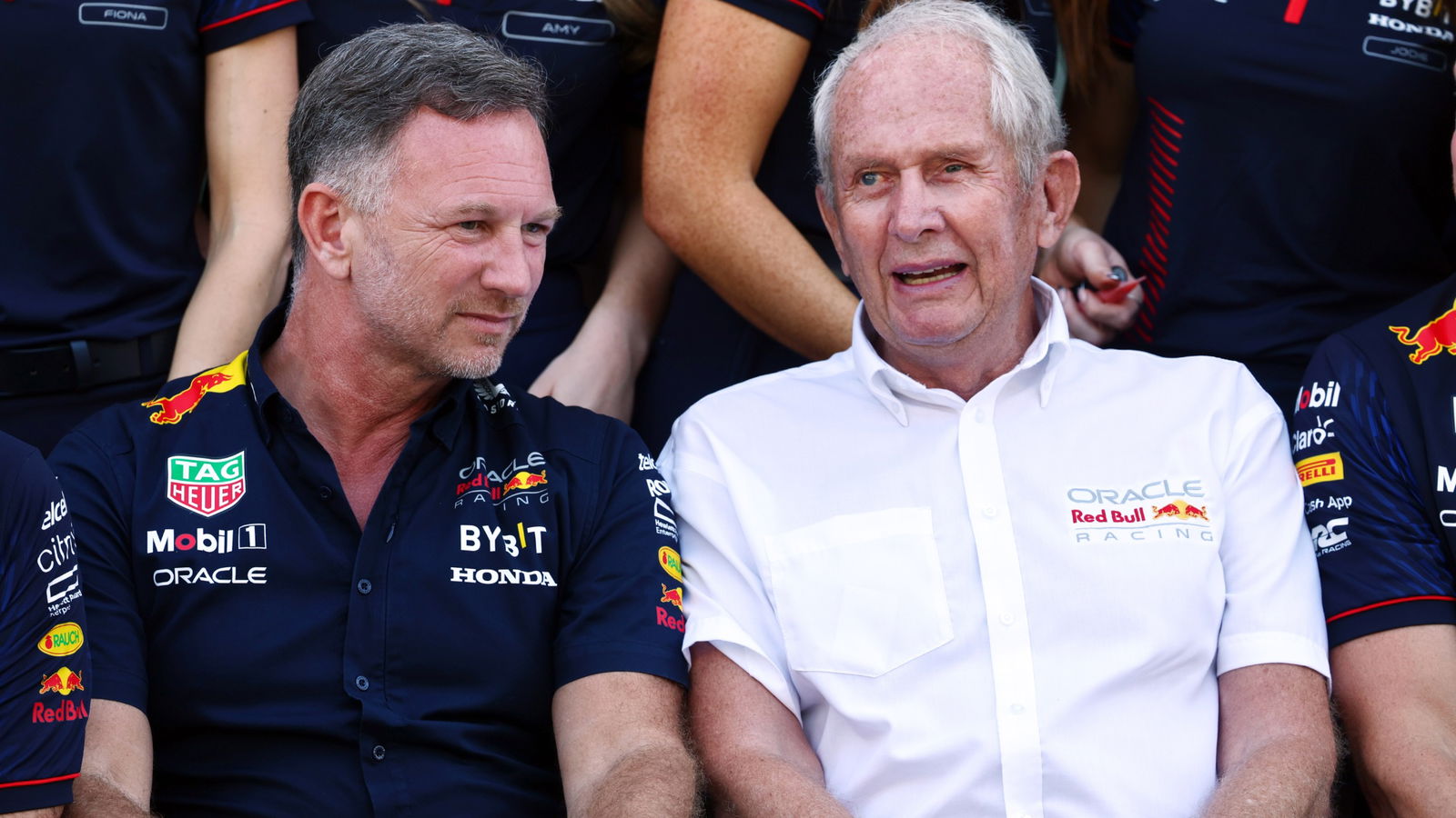 (L to R): Christian Horner (GBR) Red Bull Racing Team Principal and Dr Helmut Marko (AUT) Red Bull Motorsport Consultant at
