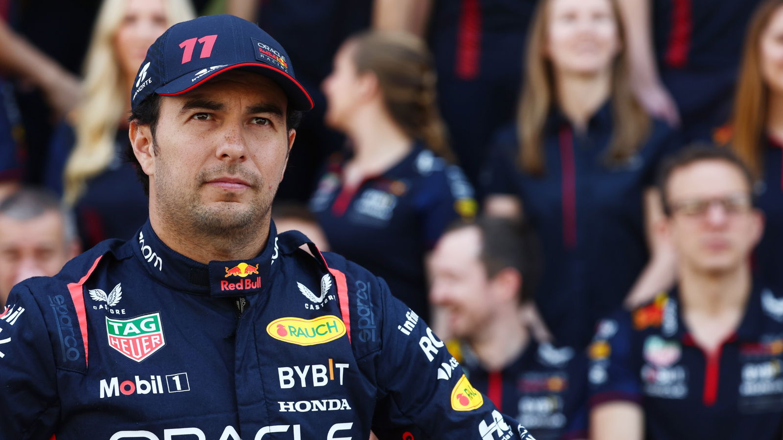 Sergio Perez (MEX) Red Bull Racing at a team photograph. Formula 1 World Championship, Rd 23, Abu Dhabi Grand Prix, Yas