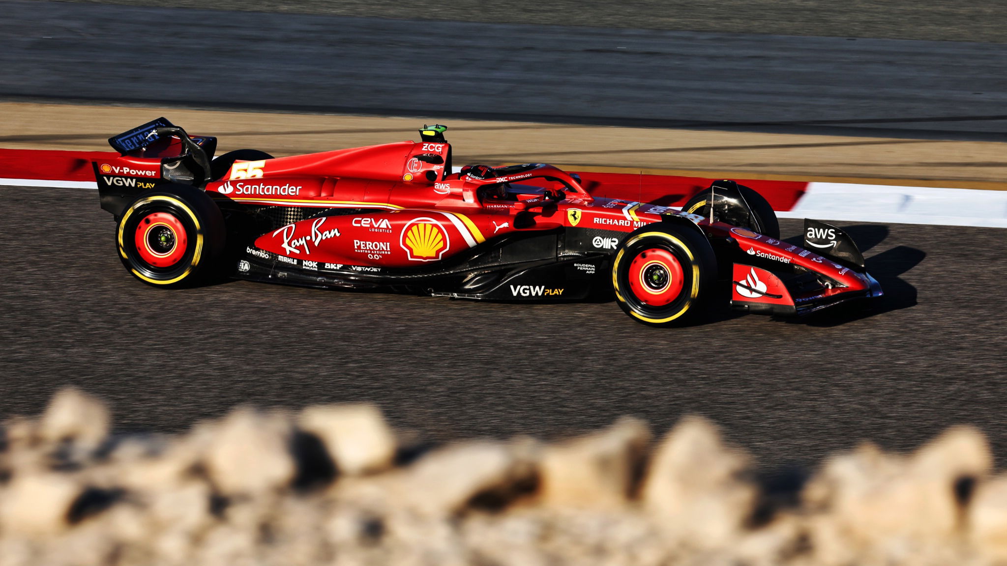 Carlos Sainz Jr (ESP) Ferrari SF-24. Formula 1 Testing, Sakhir, Bahrain, Day One.- www.xpbimages.com, EMail: