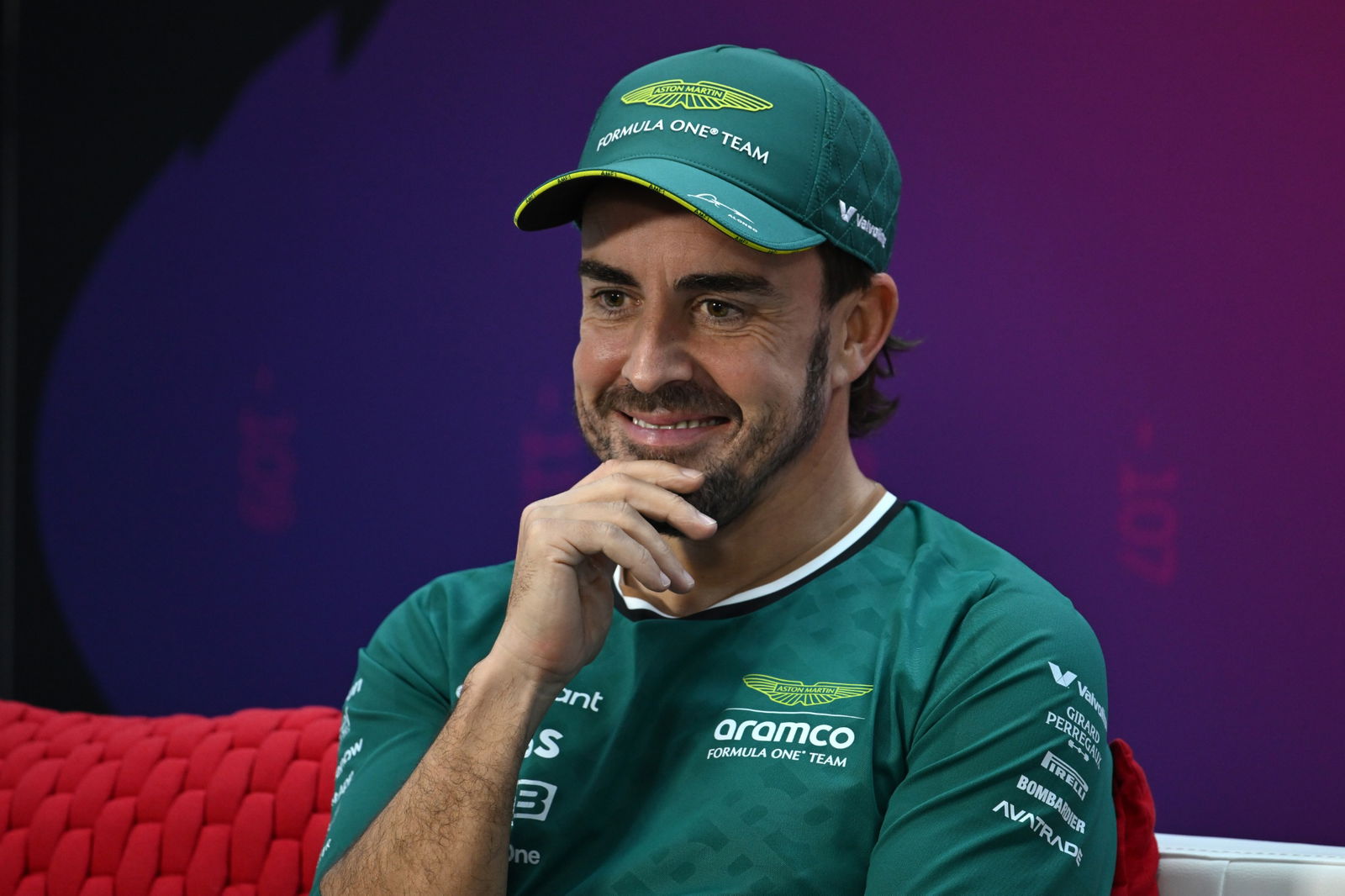 Fernando Alonso (ESP) Aston Martin F1 Team in the FIA Press Conference. Formula 1 Testing, Sakhir, Bahrain, Day Two.-