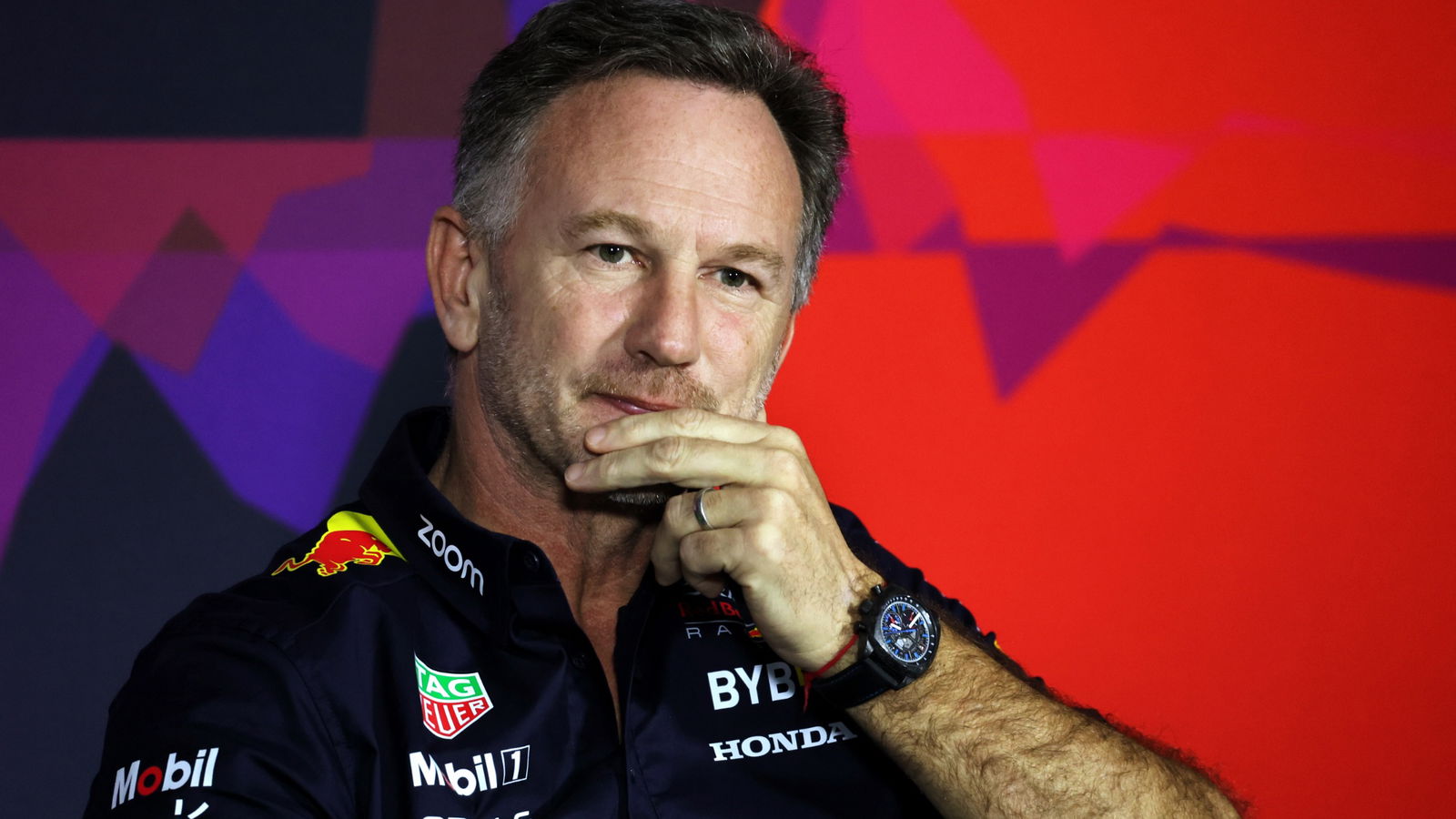 Christian Horner (GBR) Red Bull Racing Team Principal in the FIA Press Conference. Formula 1 Testing, Sakhir, Bahrain, Day