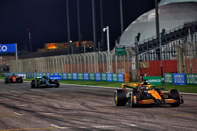 Oscar Piastri (AUS) McLaren MCL38 - start procedure systems check at the end of the test. Formula 1 Testing, Sakhir,