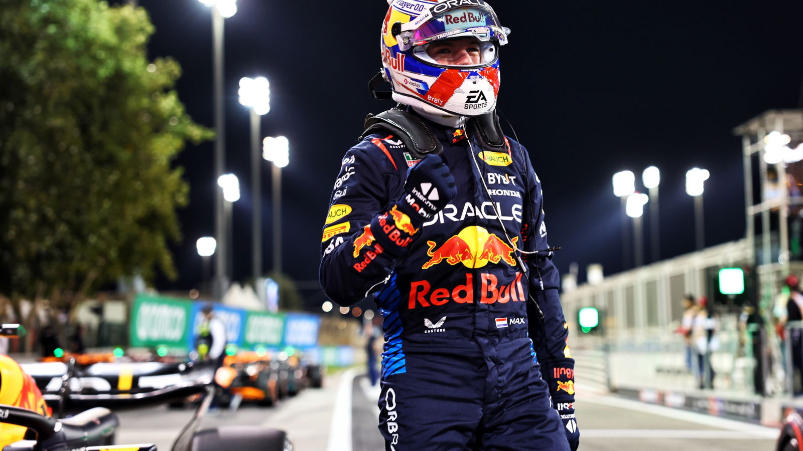 Max Verstappen (NLD) Red Bull Racing celebrates his pole position in qualifying parc ferme. Formula 1 World Championship,