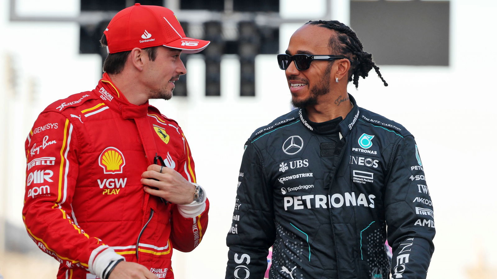 (L to R): Charles Leclerc (MON) Ferrari with Lewis Hamilton (GBR) Mercedes AMG F1. Formula 1 World Championship, Rd 1,