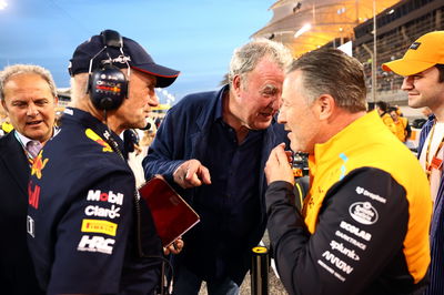 (L to R): Adrian Newey (GBR) Red Bull Racing Chief Technical Officer with Jeremy Clarkson (GBR) and Zak Brown (USA) McLaren