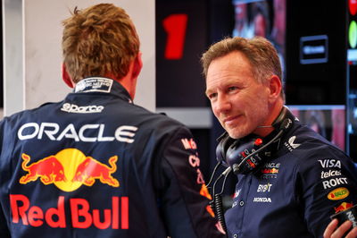 Christian Horner (GBR) Red Bull Racing Team Principal with Max Verstappen (NLD) Red Bull Racing. Formula 1 World