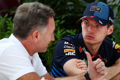 Max Verstappen (NLD) Red Bull Racing with Christian Horner (GBR) Red Bull Racing Team Principal. Formula 1 World