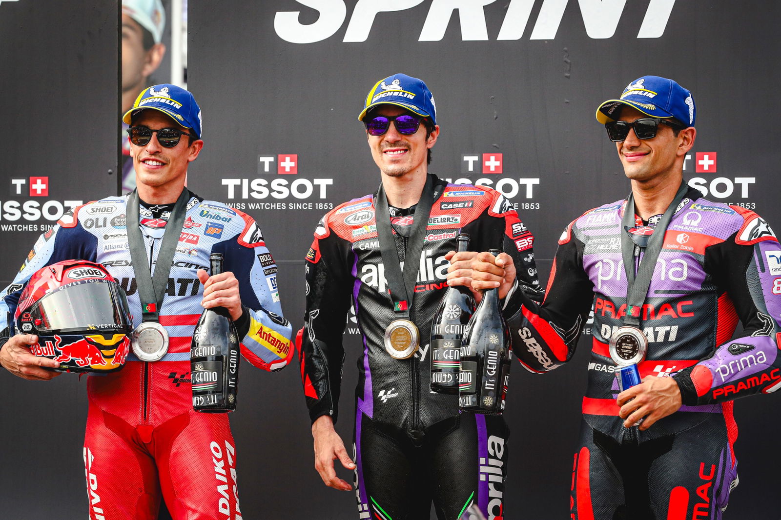Maverick Vinales, Marc Marquez, Jorge Martin, Tissot sprint race, Portuguese MotoGP, 23 March