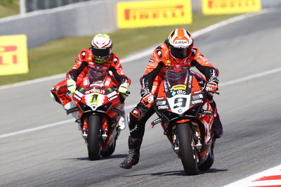 Alvaro Bautista, Danilo Petrucci, Catalunya WorldSBK Race1, 23 March