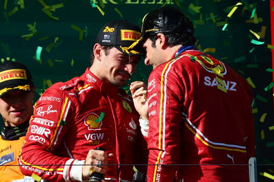 Charles Leclerc (MON) Ferrari SF-24 with 1st place Carlos Sainz Jr (ESP) Ferrari. Formula 1 World Championship, Rd 3,