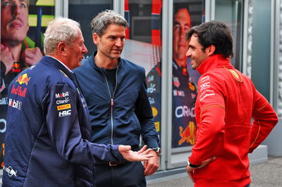 Dr Helmut Marko (AUT) Red Bull Motorsport Consultant (Left) with Carlos Sainz Jr (ESP) Ferrari (Right). Formula 1 World