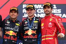 1st place Max Verstappen (NLD) Red Bull Racing RB20, 2nd place Sergio Perez (MEX) Red Bull Racing RB20 and 3rd place Carlos