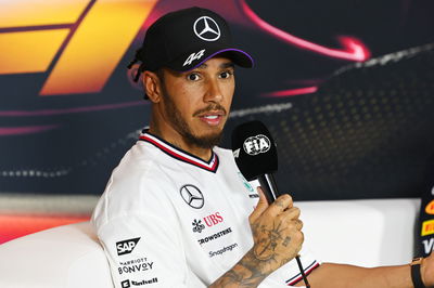 Lewis Hamilton (GBR) Mercedes AMG F1 in the post Sprint FIA Press Conference.- www.xpbimages.com, EMail: