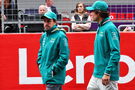 (L to R): Fernando Alonso (ESP) Aston Martin F1 Team and Lance Stroll (CDN) Aston Martin F1 Team on the drivers' parade.