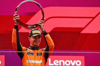 Lando Norris (GBR) McLaren celebrates his second position on the podium. Formula 1 World Championship, Rd 5, Chinese Grand