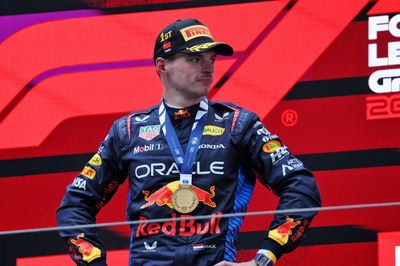 Race winner Max Verstappen (NLD) Red Bull Racing celebrates on the podium. Formula 1 World Championship, Rd 5, Chinese