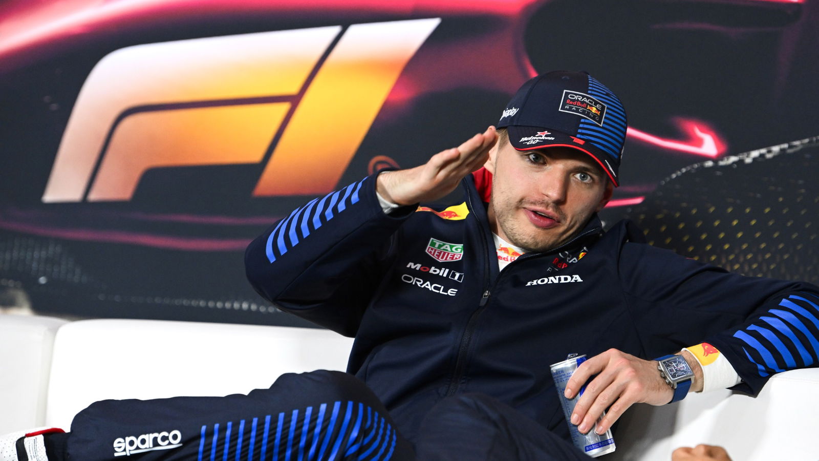 Max Verstappen (NLD) Red Bull Racing in the post race FIA Press Conference. Formula 1 World Championship, Rd 5, Chinese