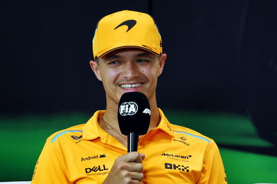 Lando Norris (GBR) McLaren in the FIA Press Conference. Formula 1 World Championship, Rd 7, Emilia Romagna Grand Prix,