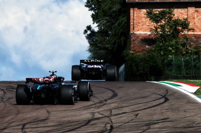 Esteban Ocon (FRA) Alpine F1 Team A524 leads Lewis Hamilton (GBR) Mercedes AMG F1 W15. Formula 1 World Championship, Rd 7,