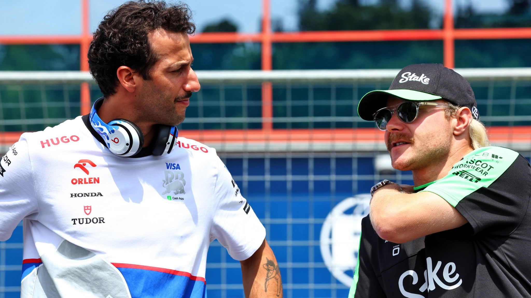 Daniel Ricciardo and Valtteri Bottas