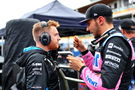 Esteban Ocon (FRA) Alpine F1 Team with Josh Peckett (GBR) Alpine F1 Team Race Engineer on the grid. Formula 1 World