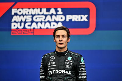 Third placed George Russell (GBR) Mercedes AMG F1 on the podium. Formula 1 World Championship, Rd 9, Canadian Grand Prix,