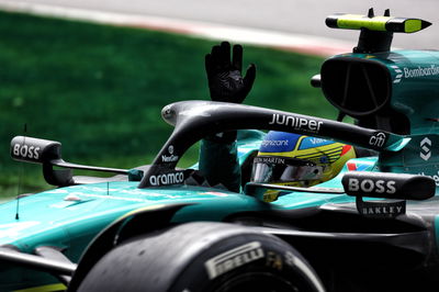 Fernando Alonso (ESP) Aston Martin F1 Team AMR24 waves at the end of the race. Formula 1 World Championship, Rd 9,