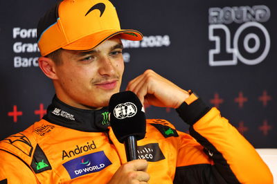 Lando Norris (GBR) McLaren in the post qualifying FIA Press Conference. Formula 1 World Championship, Rd 10, Spanish Grand