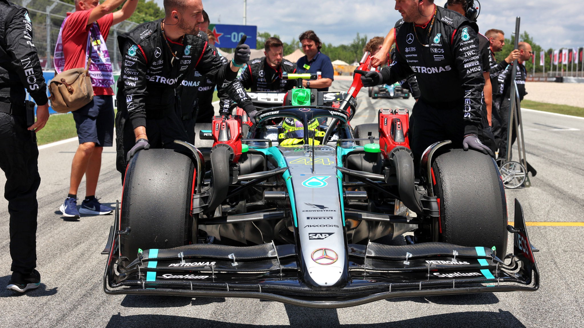 Lewis Hamilton (GBR) Mercedes AMG F1 W15 on the grid. Formula 1 World Championship, Rd 10, Spanish Grand Prix, Barcelona,