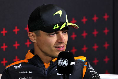 Lando Norris (GBR) McLaren in the FIA Press Conference. Formula 1 World Championship, Rd 12, British Grand Prix,