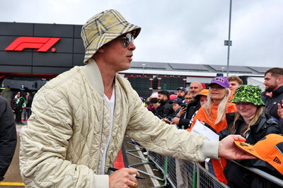 Brad Pitt (USA) Actor with fans. Formula 1 World Championship, Rd 12, British Grand Prix, Silverstone, England, Qualifying