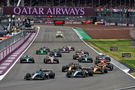 George Russell (GBR) Mercedes AMG F1 W15 leads at the start of the race. Formula 1 World Championship, Rd 12, British