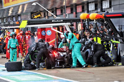 Lewis Hamilton (GBR) Mercedes AMG F1 W15 makes a pit stop. Formula 1 World Championship, Rd 12, British Grand Prix,