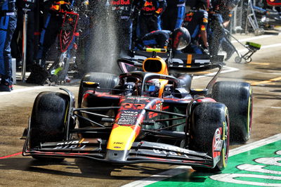 Sergio Perez (MEX) Red Bull Racing RB20 makes a pit stop. Formula 1 World Championship, Rd 12, British Grand Prix,