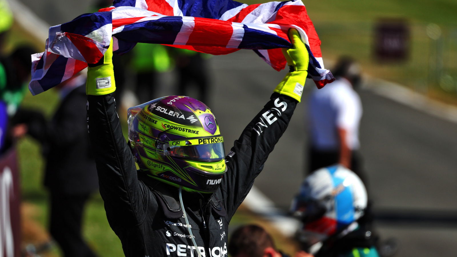 Race winner Lewis Hamilton (GBR) Mercedes AMG F1 celebrates in parc ferme. Formula 1 World Championship, Rd 12, British